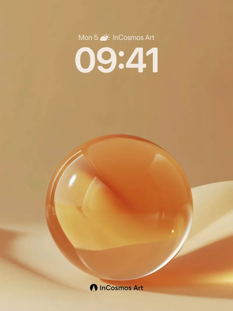 Golden Hush Wallpaper with Floating Sphere