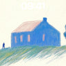 Solitary Blue House Wallpaper with Hushed Hills wallpaper for iPhone, iPad & Mac