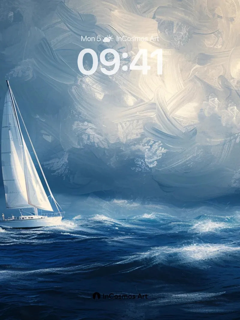 Stormbound Sail Wallpaper with Moonlit Veil