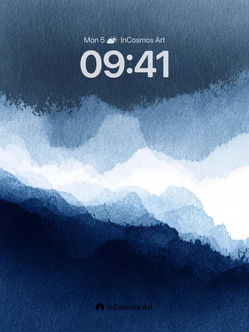 Misty Indigo Wallpaper with Cloud-Shadow Veil