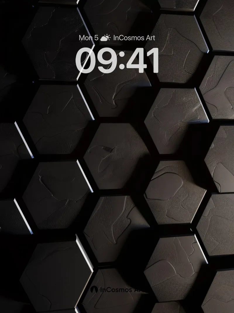 Shadowed Hexagon Wallpaper with Textured Depth