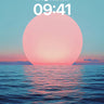 Serene Horizon Wallpaper with Pink Sun Disc wallpaper for iPhone, iPad & Mac