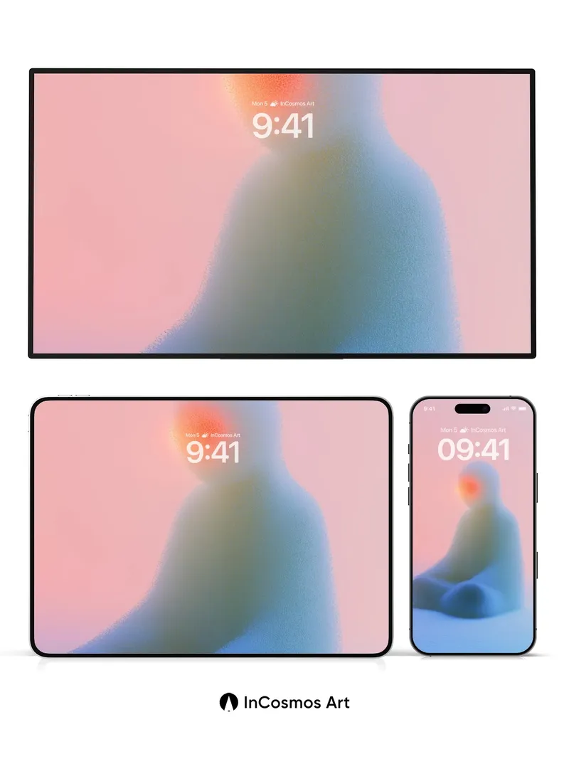 Serene Glow Wallpaper with Ethereal Form