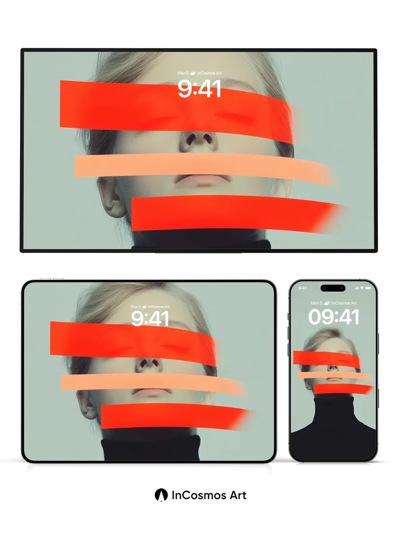 Silent Gaze Wallpaper with Striped Veil