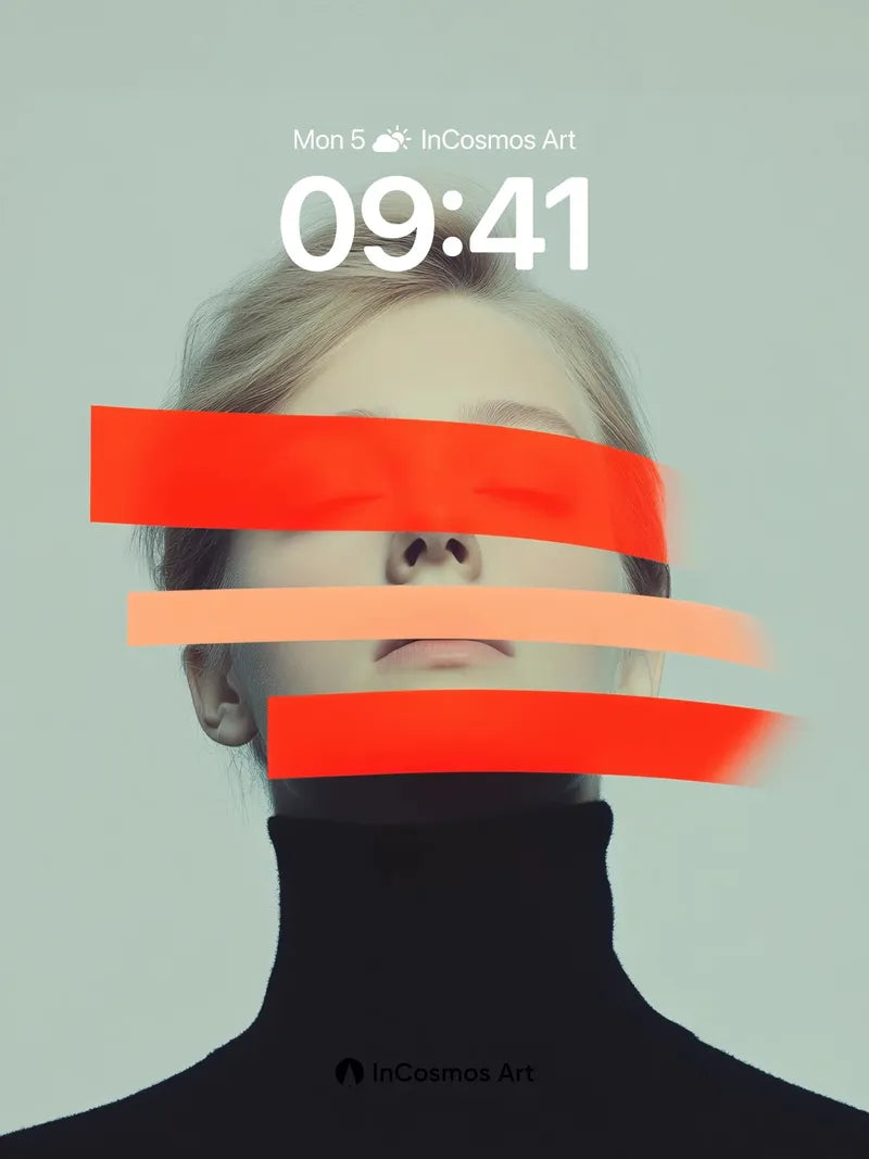 Silent Gaze Wallpaper with Striped Veil wallpaper for iPhone, iPad & Mac