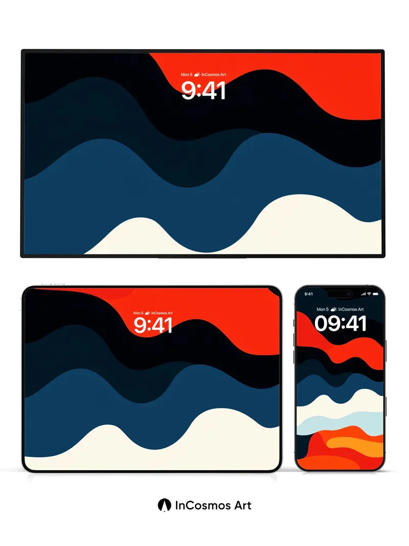 Fiery Wave Wallpaper with Liquid Depth