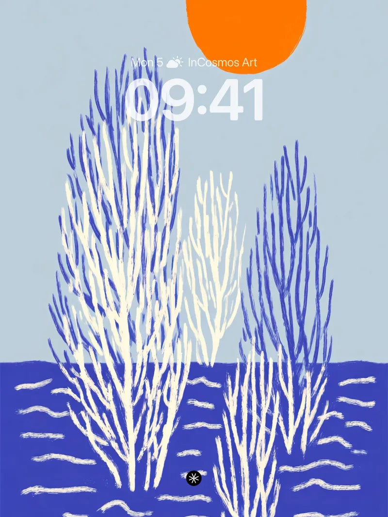 Serene Coastal Trees Wallpaper wallpaper for iPhone, iPad & Mac