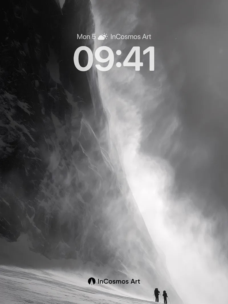 Ethereal Frost Wallpaper with Whispering Peaks