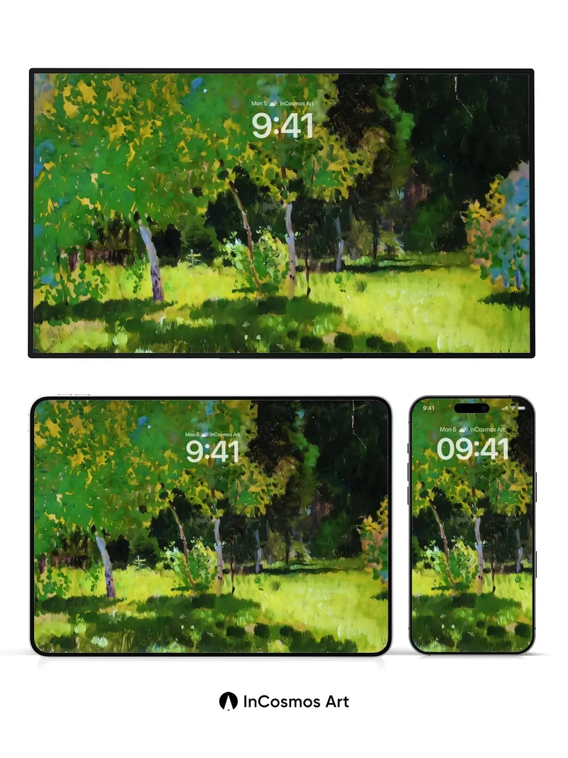 Sunlit Canopy Wallpaper with Dappled Shadows