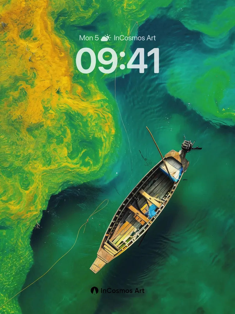 Serenity Drift Wallpaper with Algae Currents