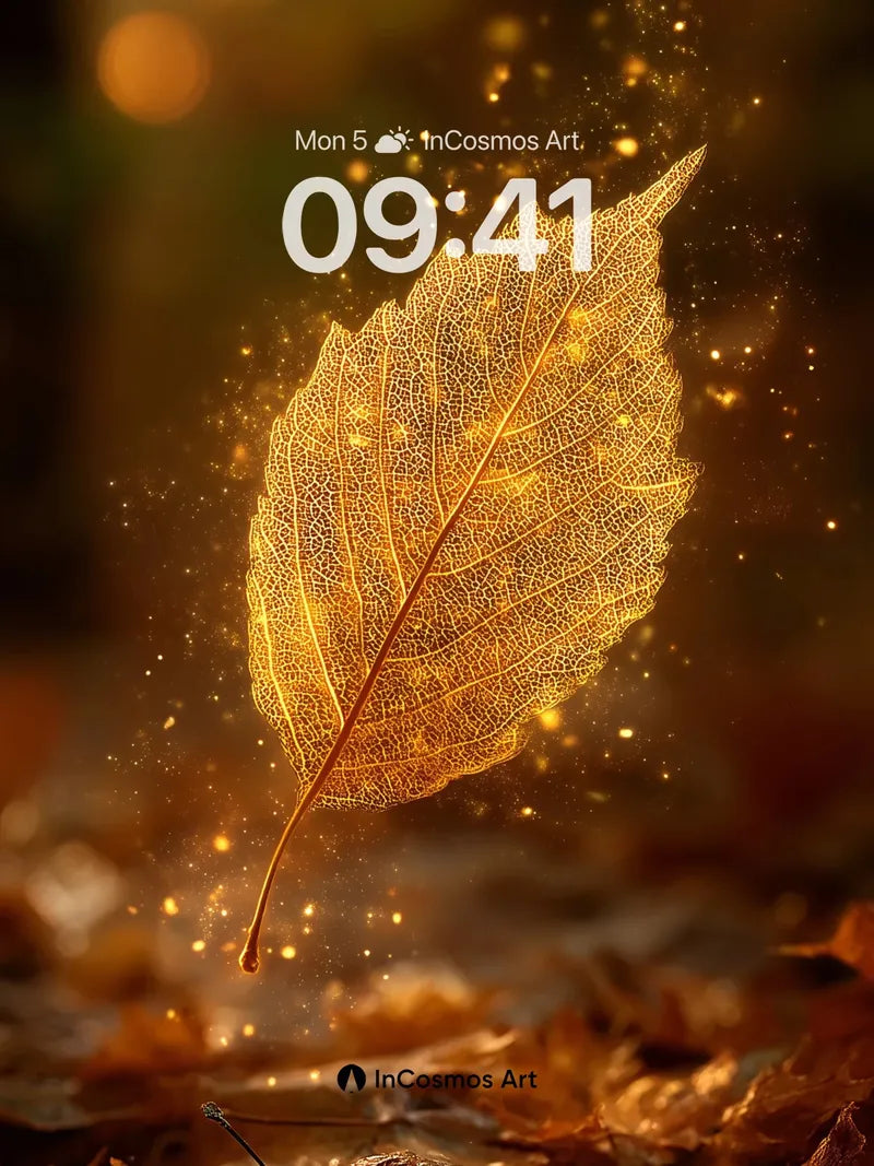 Golden Vein Wallpaper with Floating Light wallpaper for iPhone, iPad & Mac