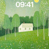 Whispering Birch Wallpaper with Moonlit Meadow wallpaper for iPhone, iPad & Mac
