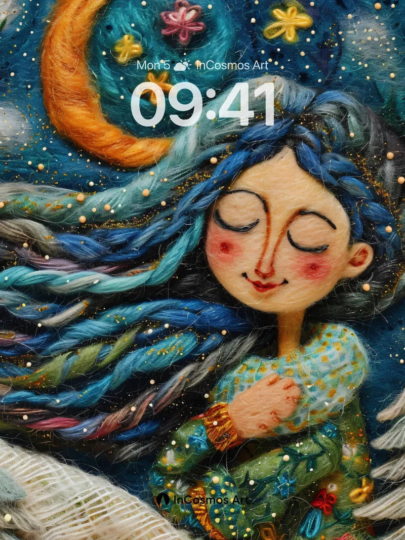 Lunar Lullaby Wallpaper with Whispers of Wool wallpaper for iPhone, iPad & Mac