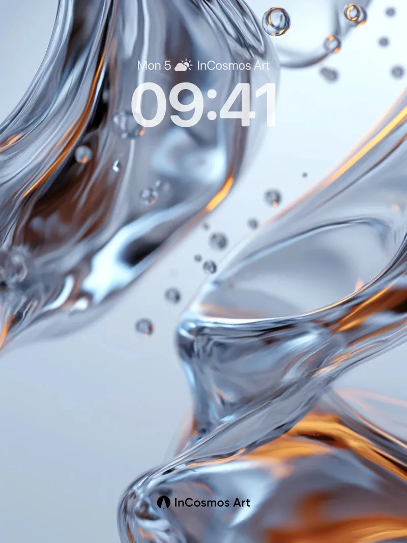Liquid Chrome Wallpaper with Golden Veins wallpaper for iPhone, iPad & Mac