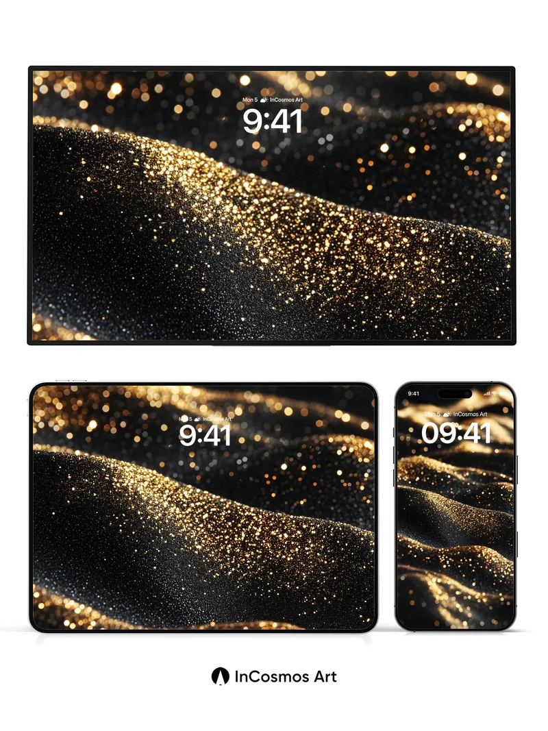 Golden Mirage Wallpaper with Liquid Light