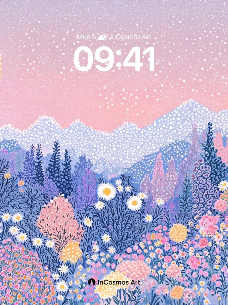 Whispering Meadow Wallpaper with Starlit Hues