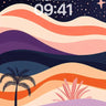 Stellar Dunes Wallpaper with Palm Silhouette wallpaper for iPhone, iPad & Mac