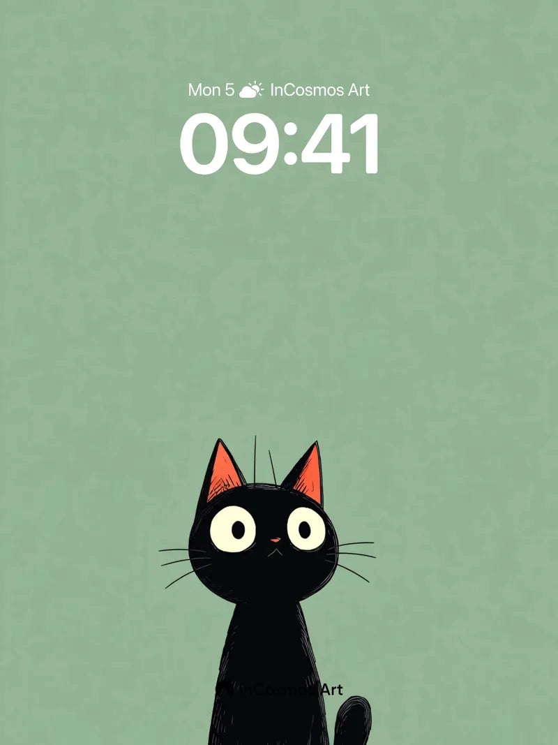 Quiet Watcher Wallpaper with Feline Focus