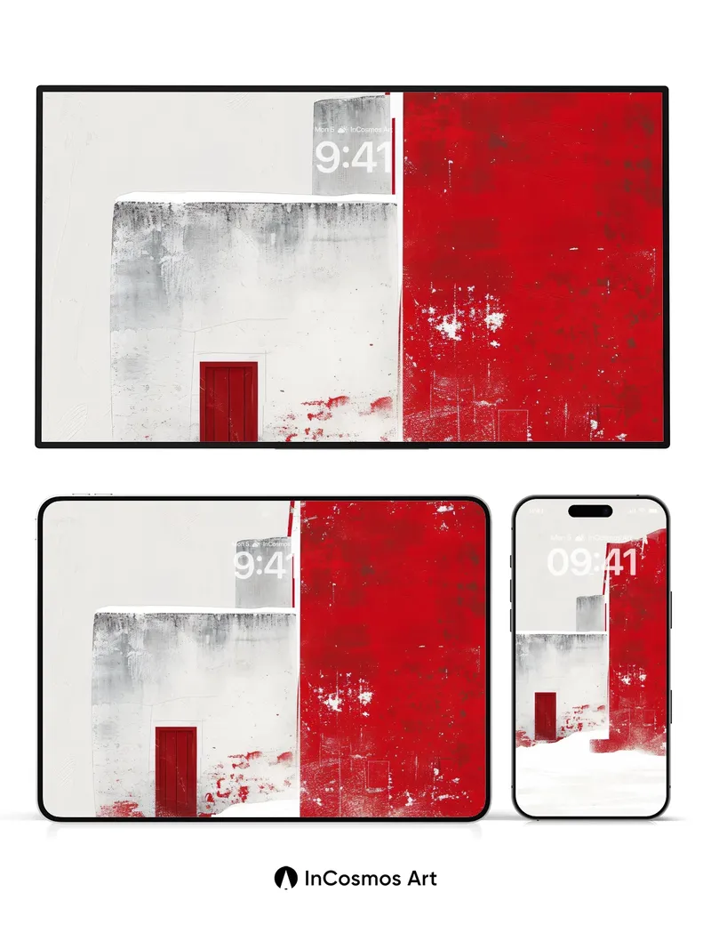 Silent Red Echo Wallpaper with Concrete Whispers