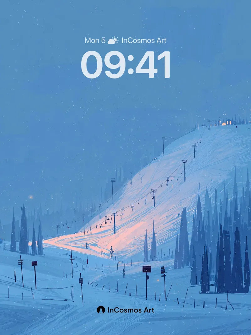 Frost Whisper Wallpaper with Silent Slopes