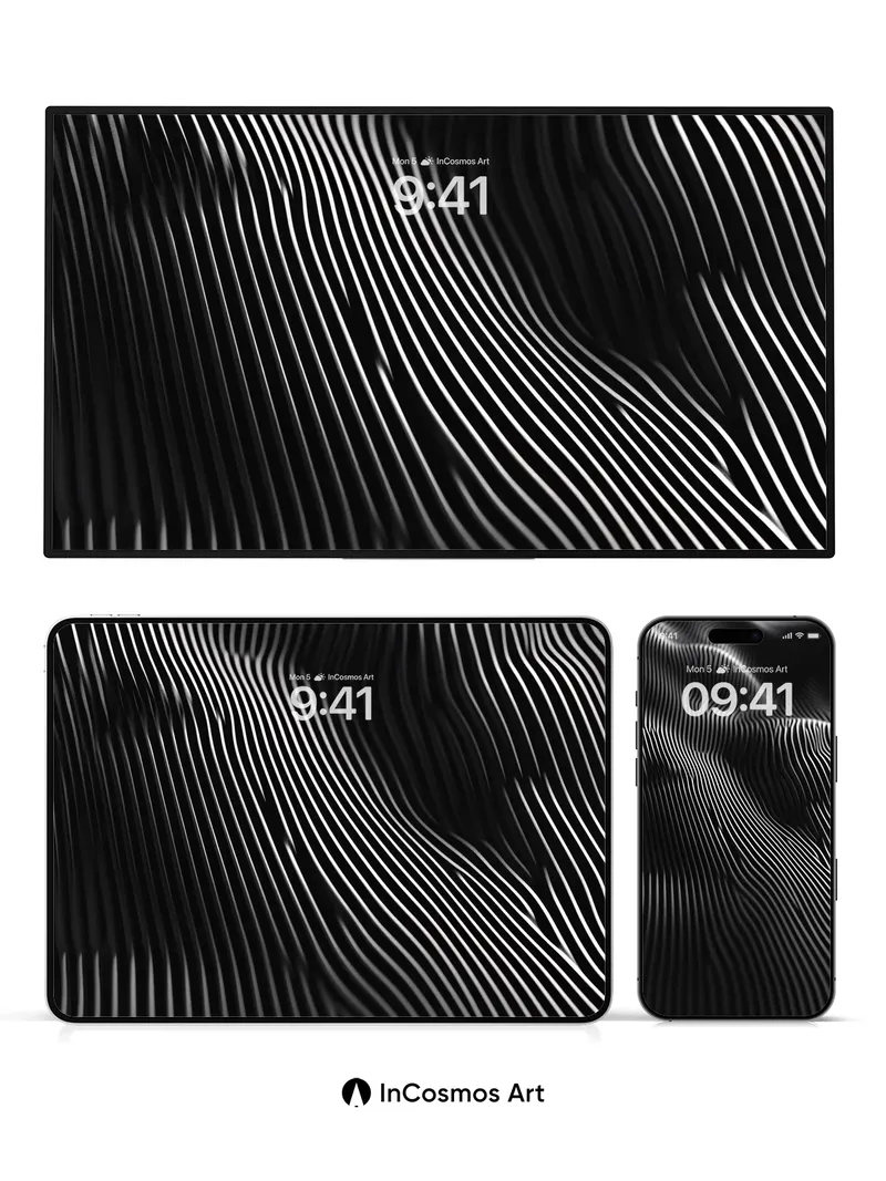 Shadow Weave Wallpaper with Liquid Lines