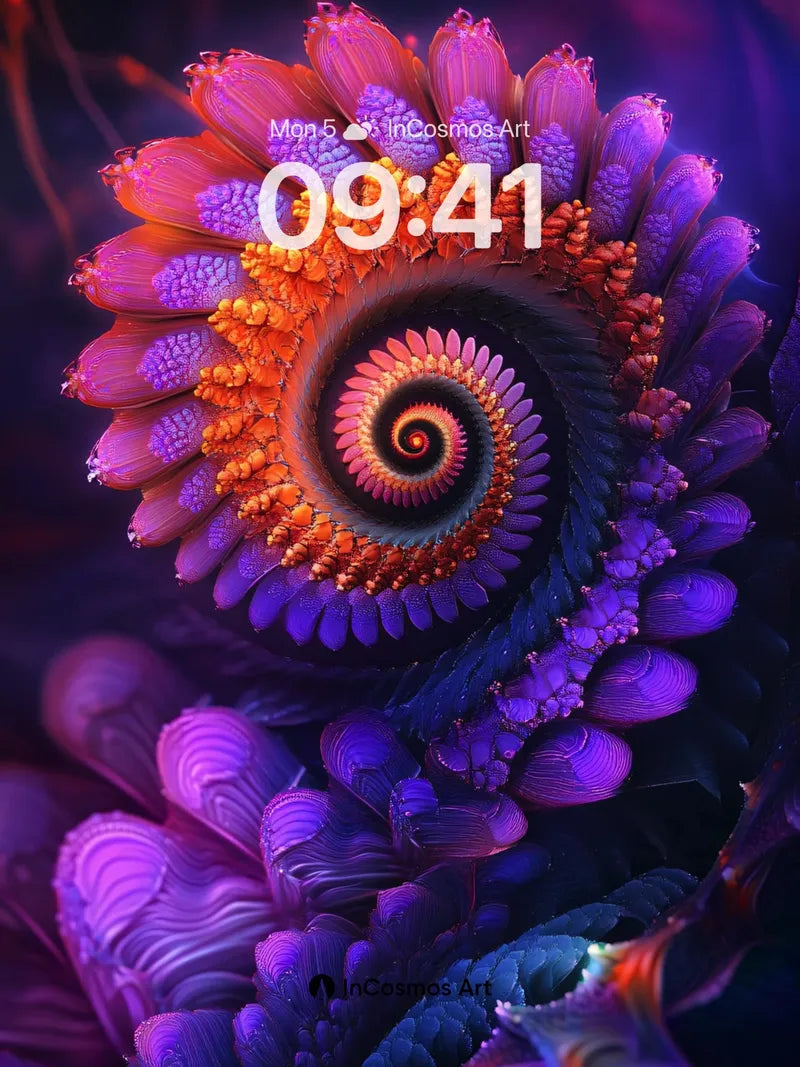 Spiral Mirage Wallpaper with Cosmic Petals wallpaper for iPhone, iPad & Mac