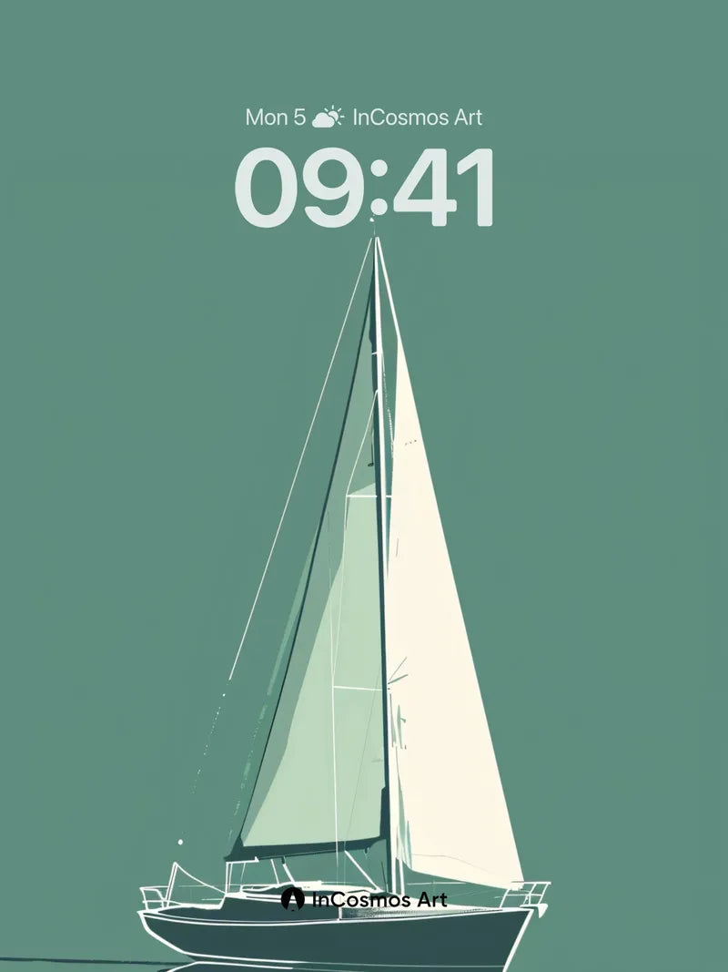 Serenity Sail Wallpaper with Whispering Reflections