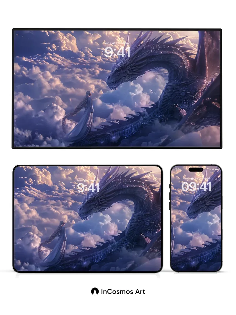 Ethereal Skybound Wallpaper with Dragon's Whisper