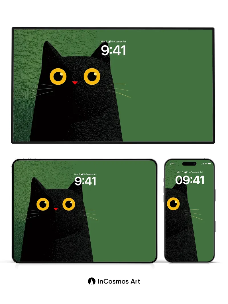 Whispering Shadow Wallpaper with Glowing Eyes