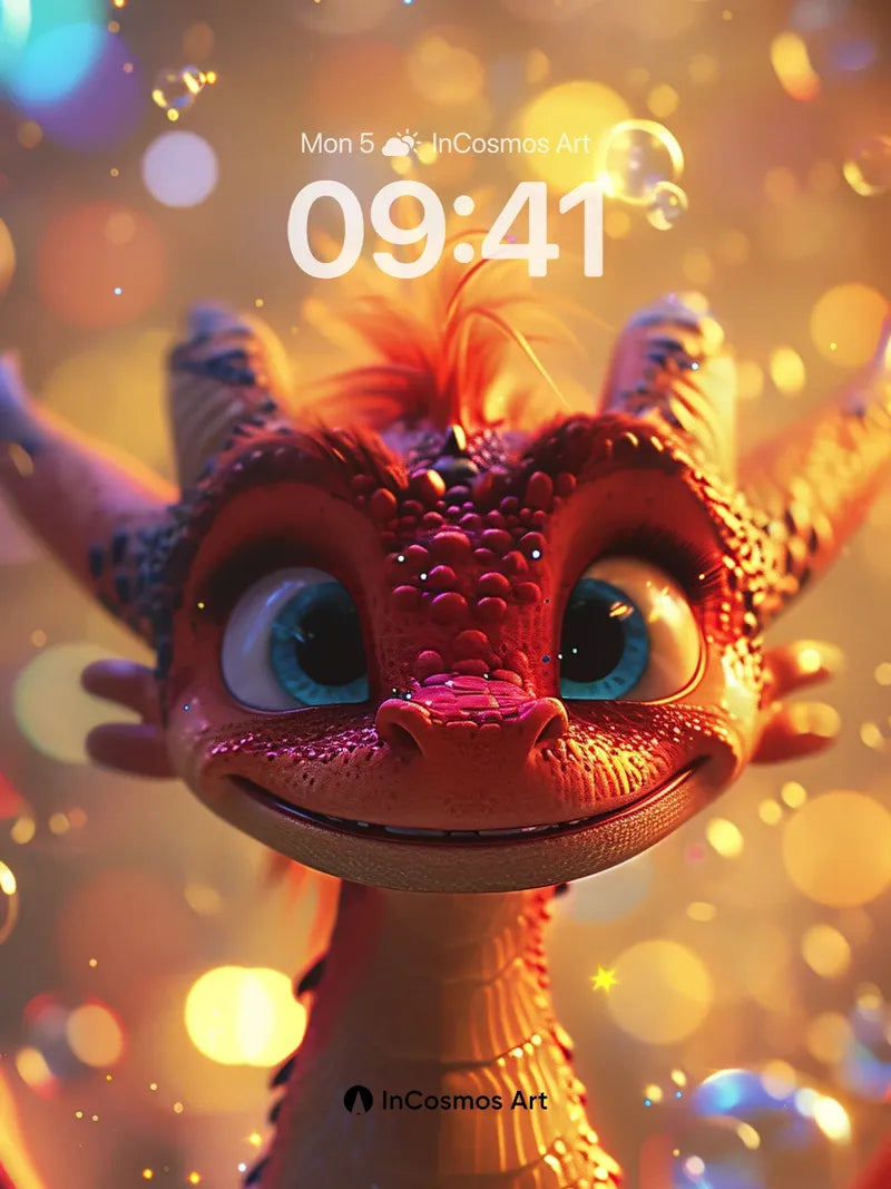 Wonderful Dragonlight Wallpaper with Sparkling Bubbles