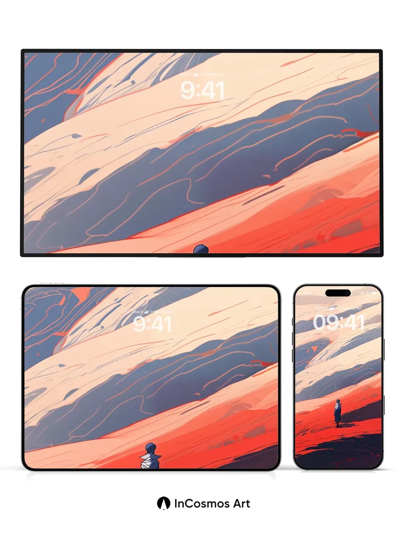 Silent Dunes Wallpaper with Crimson Echoes