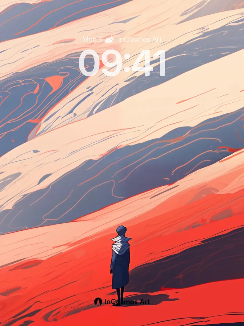 Silent Dunes Wallpaper with Crimson Echoes