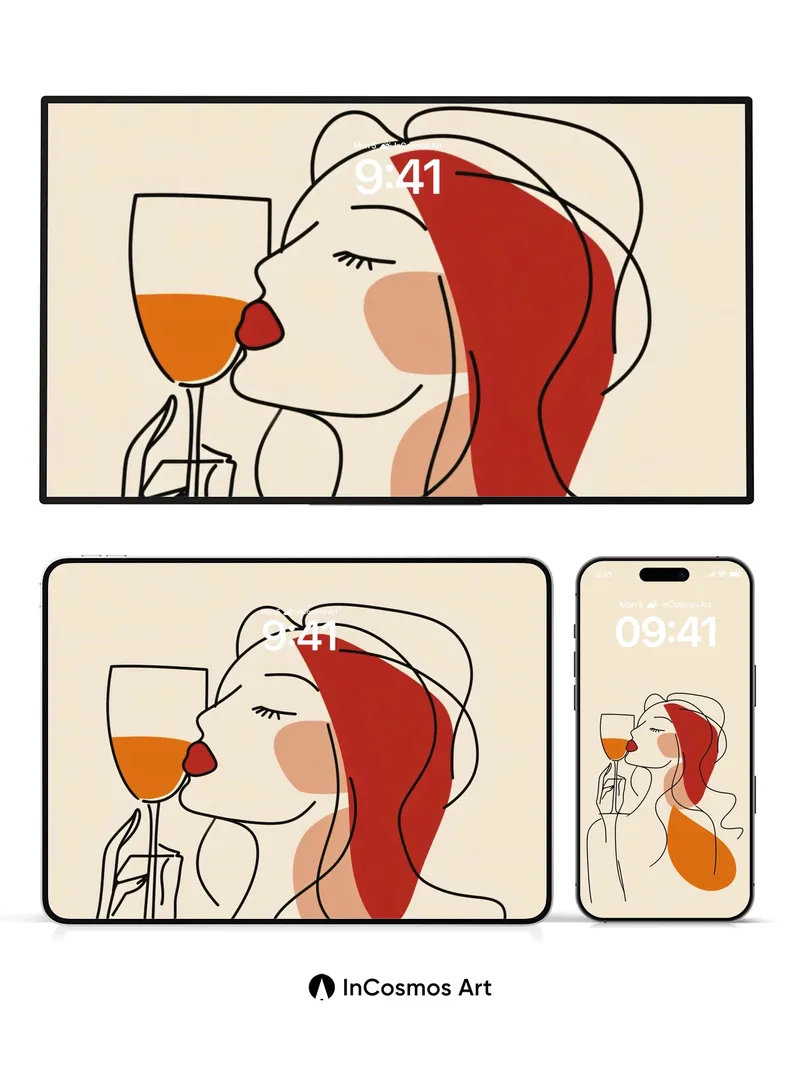 Whispering Lines Wallpaper with Wine-Scented Hues