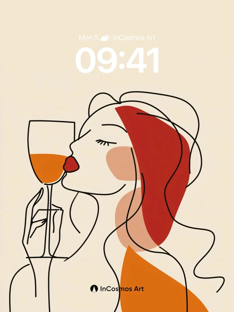 Whispering Lines Wallpaper with Wine-Scented Hues