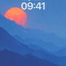 Serene Crimson Sun Wallpaper with Misty Gradient wallpaper for iPhone, iPad & Mac
