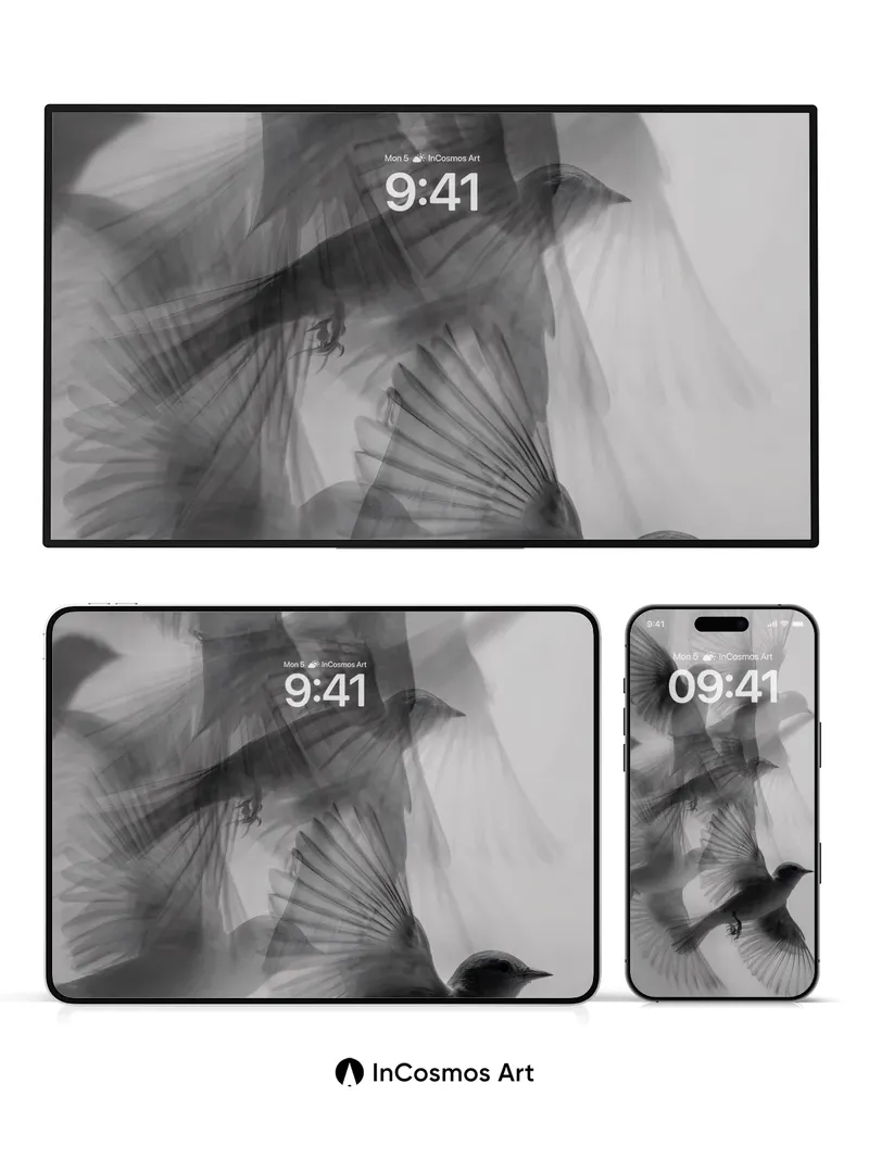 Ghost Flight Wallpaper with Ethereal Wings