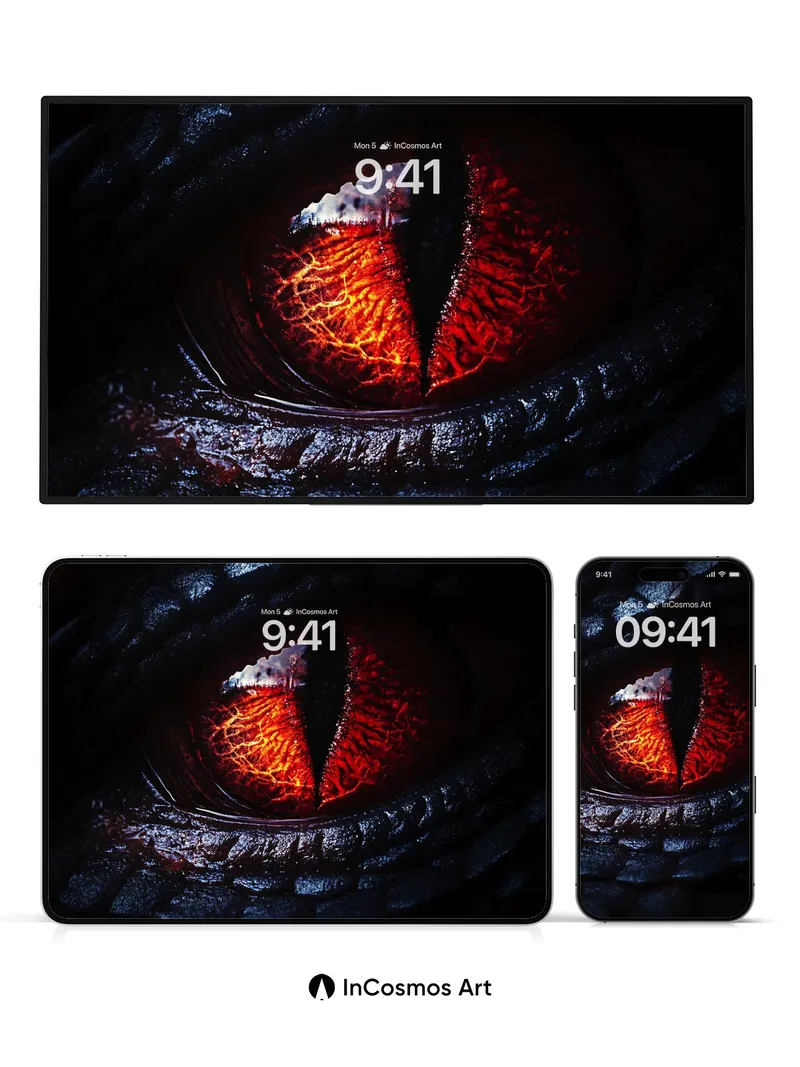 Fiery Gaze Wallpaper with Molten Veins