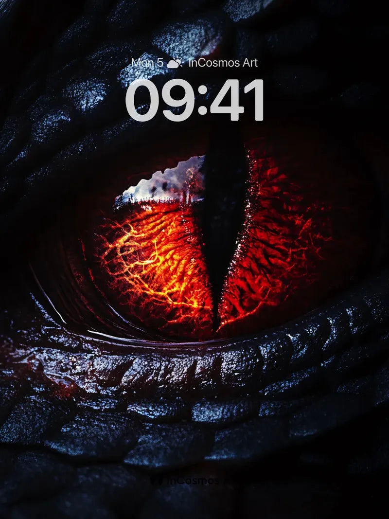 Fiery Gaze Wallpaper with Molten Veins