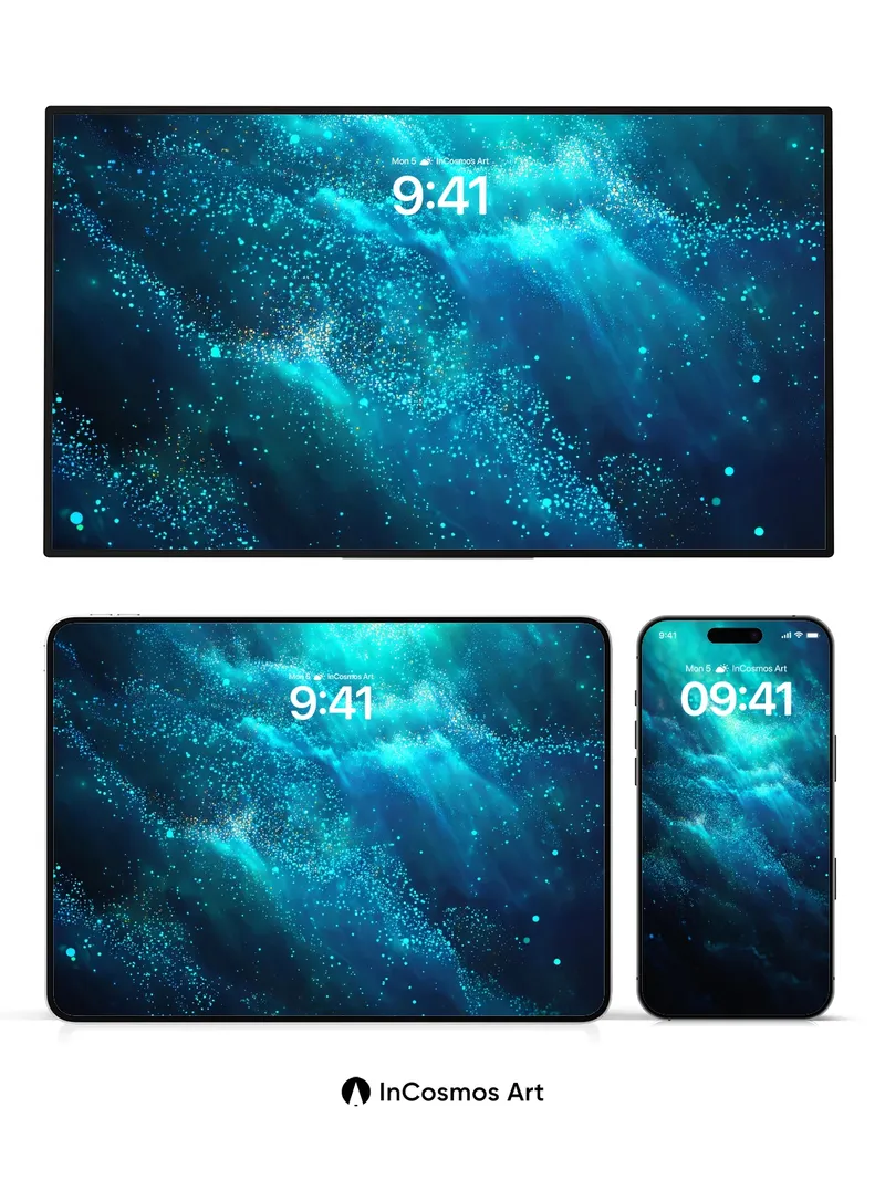 Celestial Nebula Wallpaper with Floating Light Dust