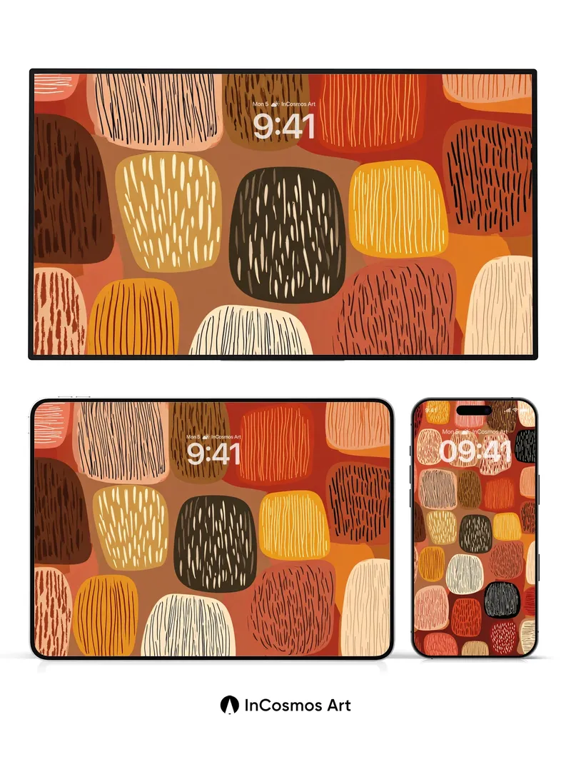 Rustic Tapestry Wallpaper with Hand-Drawn Texture