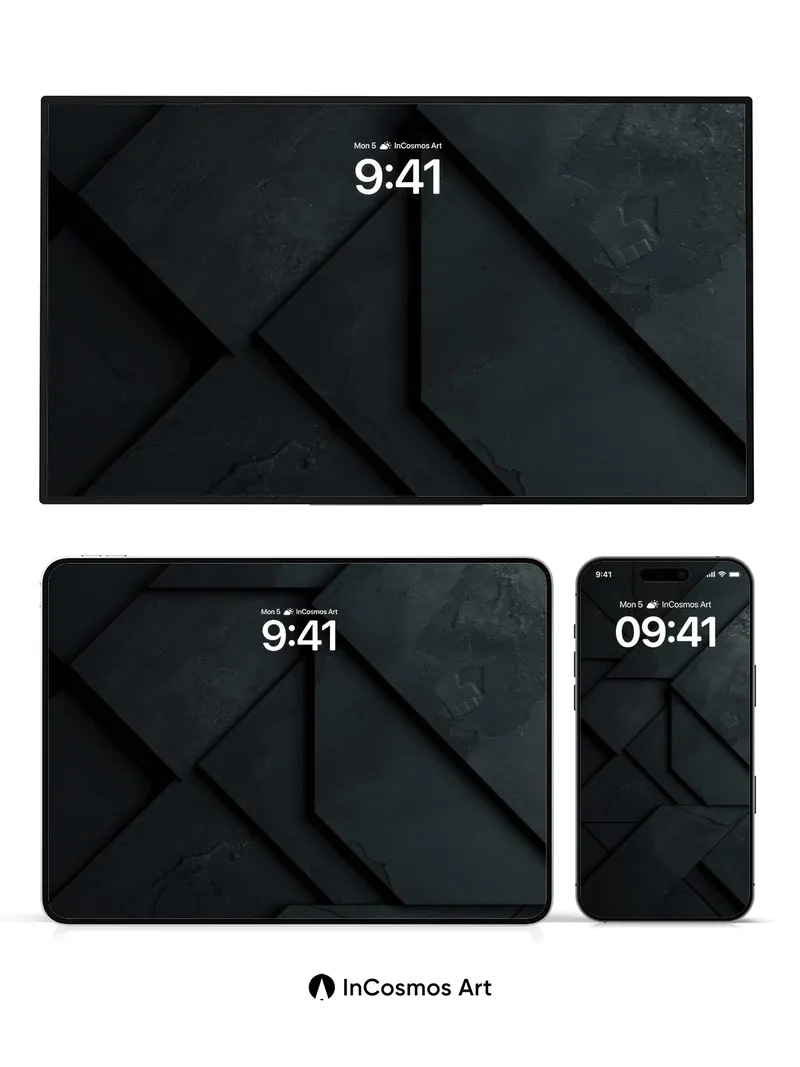 Shadowed Geometry Wallpaper with Stone Veins