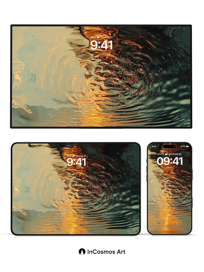 Golden Murmur Wallpaper with Liquid Light