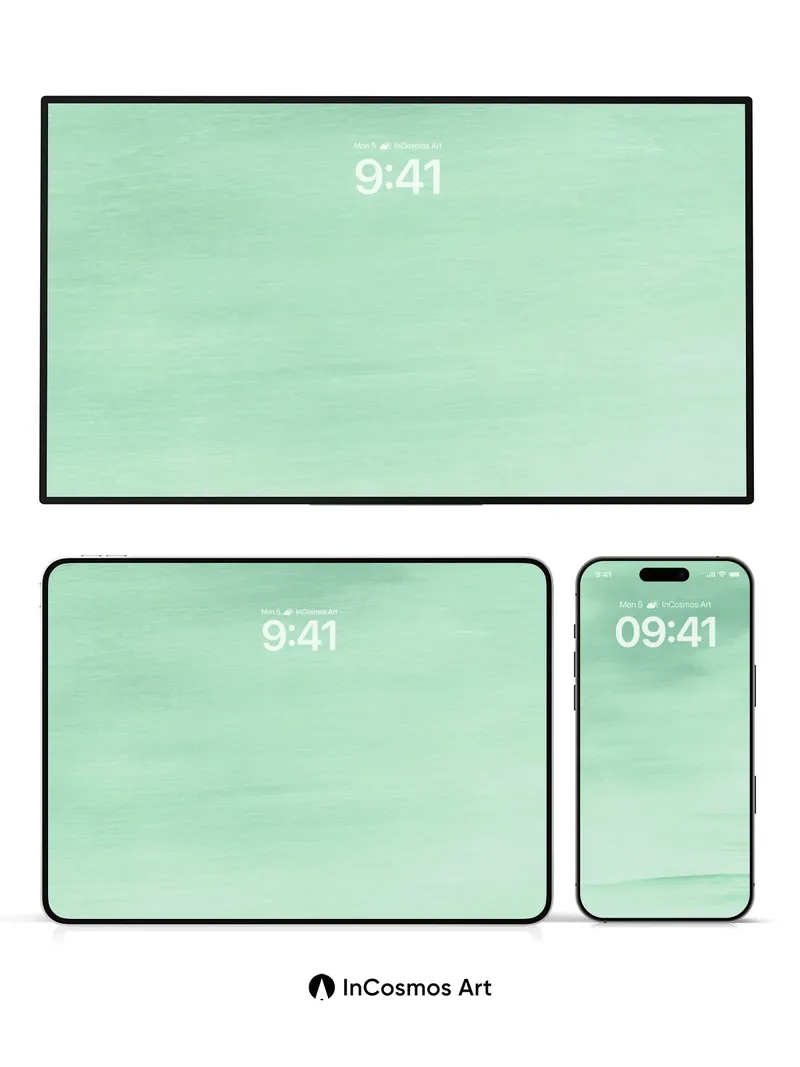 Serene Mint Gradient Wallpaper with Soft Haze