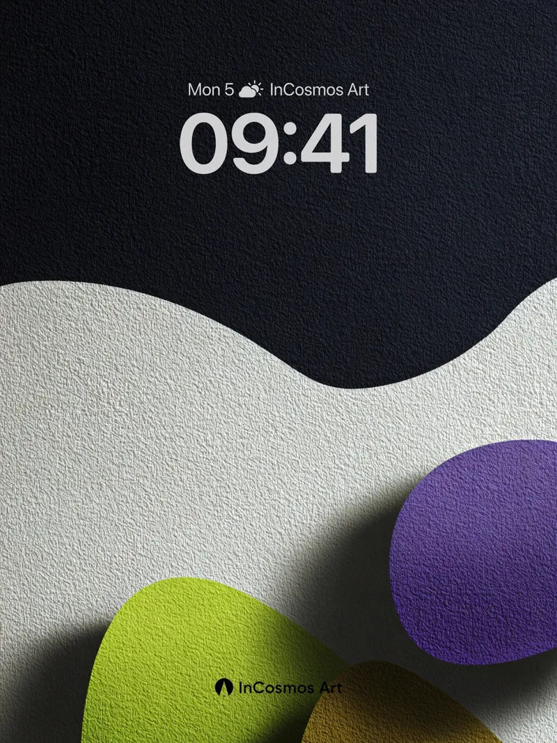 Velvet Wave Wallpaper with Color Blooms