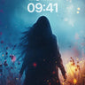 Shadowed Wanderer Wallpaper with Embers of Light wallpaper for iPhone, iPad & Mac