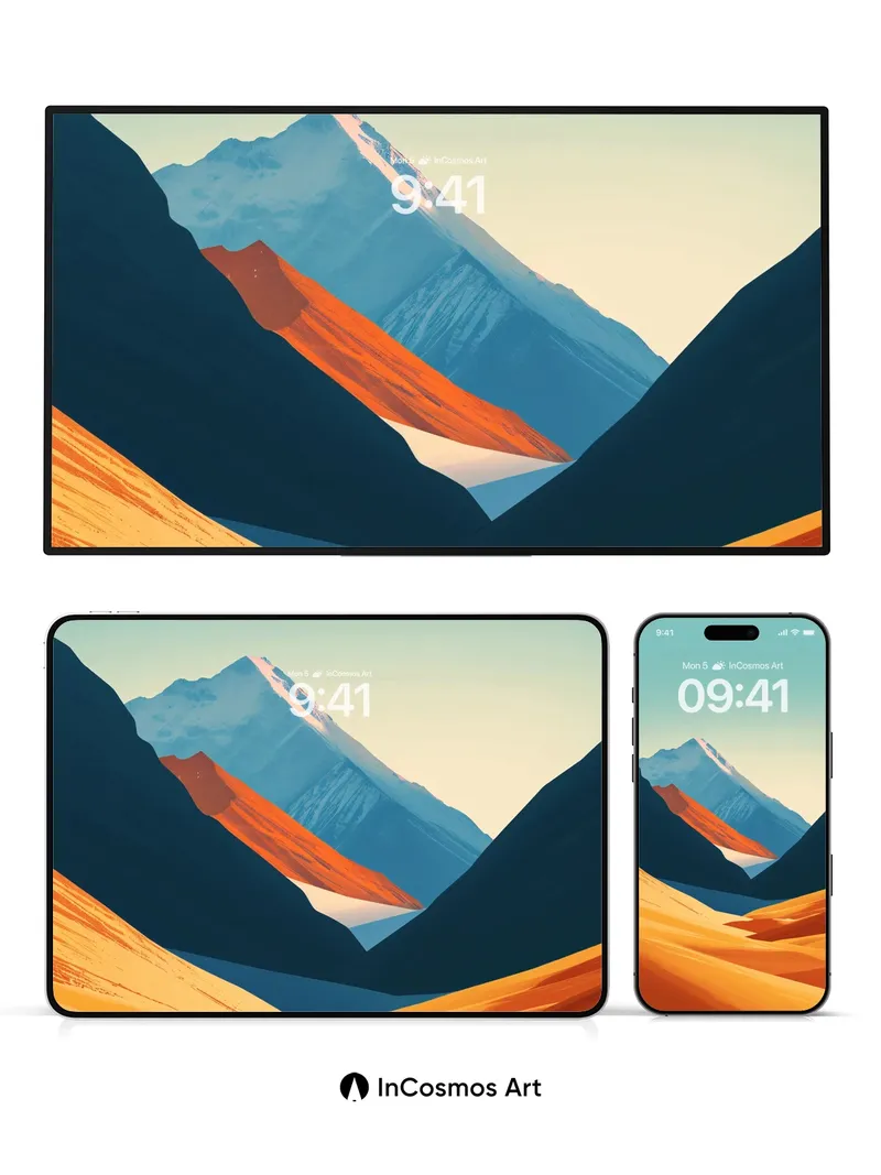 Serenity Peak Wallpaper with Amber Dunes