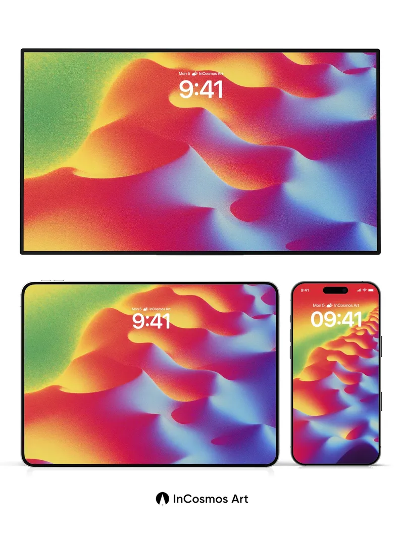 Spectral Wave Wallpaper with Liquid Light