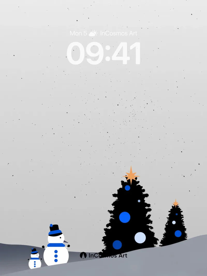 Silent Snowfall Wallpaper with Starlit Trees