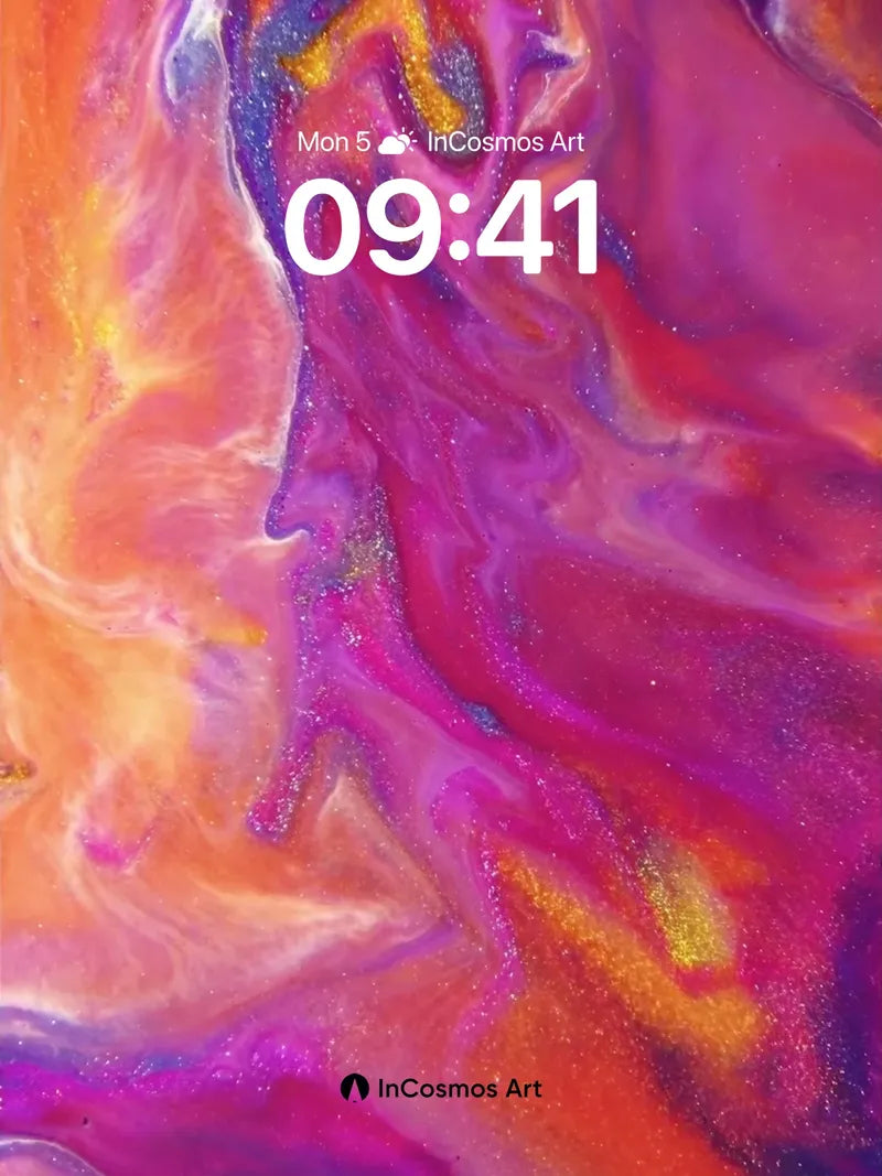 Cosmic Flame Wallpaper with Liquid Light