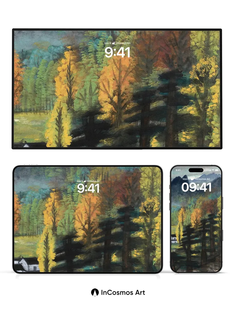 Autumn Hush Wallpaper with Mountain Veil